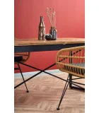 ALVARO EXPANDABLE TABLE, TOP - HONEY OAK, LEG - BLACK order